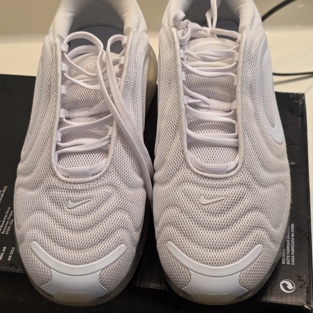 Nike Air Max 720 White and Gray Sneakers - Picture 2 of 8